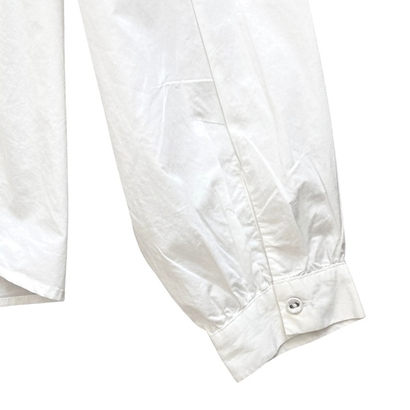 L'Academie X Revolve Off Shoulder Ruffled Button Up Shirt Cutout Tie Back White - Picture 9 of 11